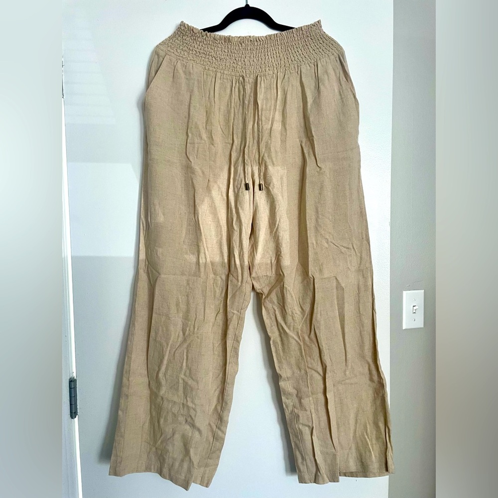 NWT! Ripe Maternity wide leg linen pants